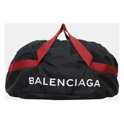 Balenciaga Black Nylon Wheel Duffle Bag