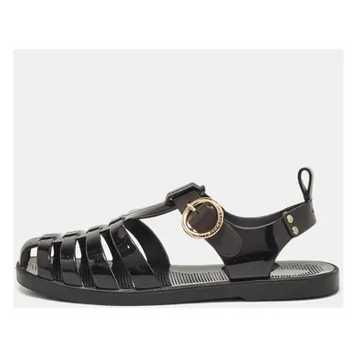 See by Chloe Black Rubber Flora Sandals Size