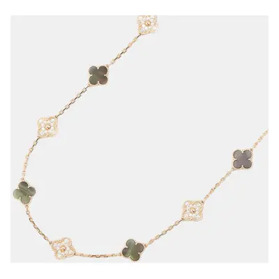 Van Cleef & Arpels 18K Rose Gold motifs Vintage Alhambra Necklace