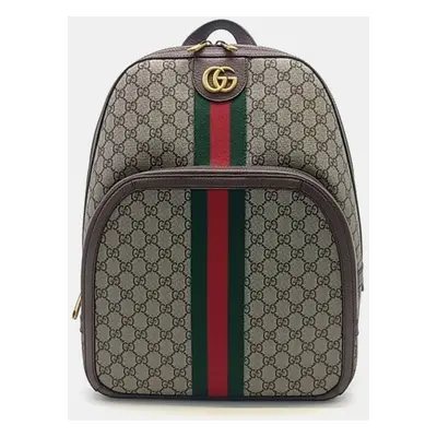 Gucci Beige Brown PVC Ophidia GG Supreme Medium Backpack