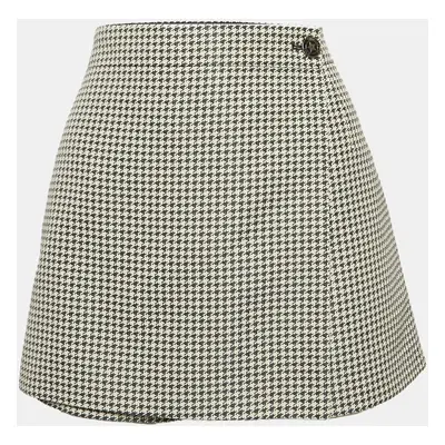 Christian Dior Blue/White Cotton Blend Micro-Houndstooth skort