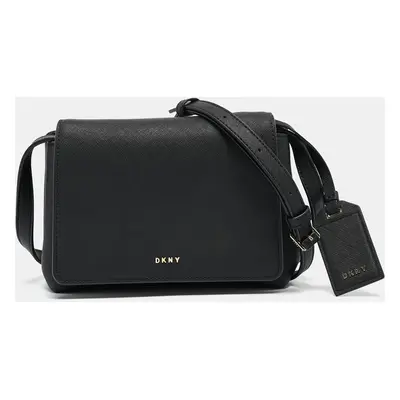 Dkny Black Leather Flap Crossbody Bag