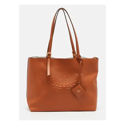 MCM Cognac Leather Himmel Shopper Tote