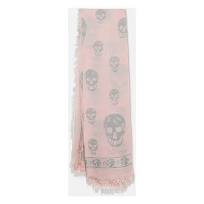 Alexander McQueen Light Pink All-Over Print Modal Scarf