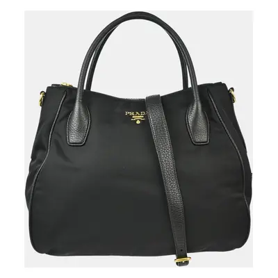 Prada Black Nylon Tote Handbag