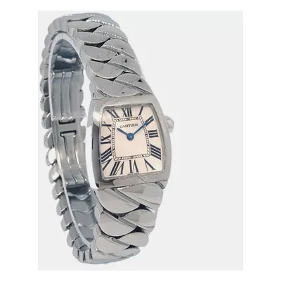 Cartier Silver Stainless Steel La Dona Quartz Women's Wristwatch mm