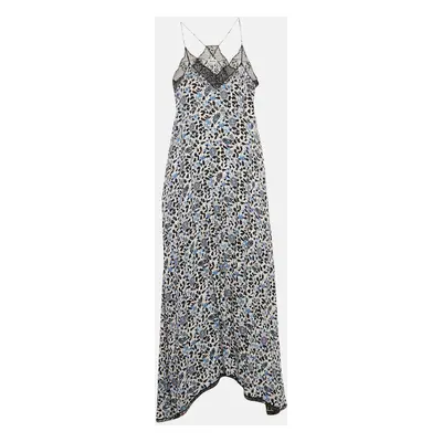 Zadig & Voltaire Blue Risty Floral Print Viscose Midi Dress