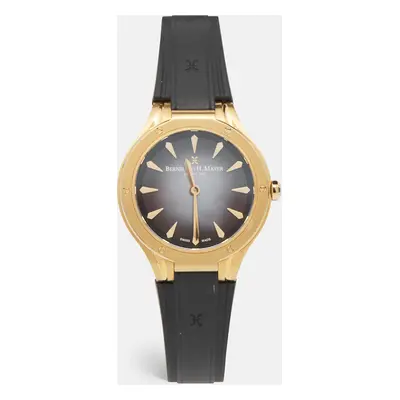 Bernhard H. Mayer Black Mother Of Pearl Effect Gold PVD Plated Stainless Steel Rubber Le Classiq