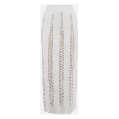 Alaia White Patterned Knit Long Skirt