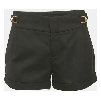 Gucci Black Wool Adjustable Waist Detail Shorts