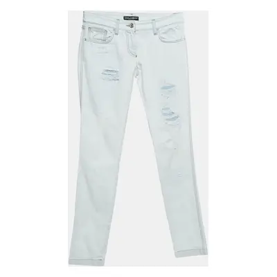 Dolce & Gabbana Light Blue Distressed Denim Jeans Waist 29"