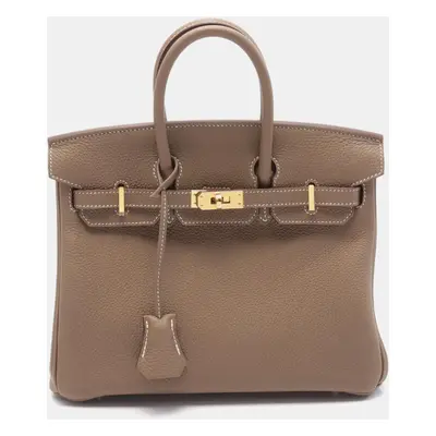 Hermes Brown Togo Leather Birkin Tote Bag