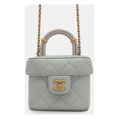 Chanel Light Blue Lambskin Leather Small Vanity Chain Shoulder Bag