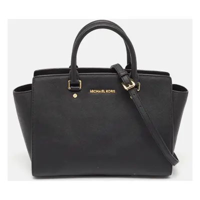 Michael Kors Black Leather Large Selma Tote