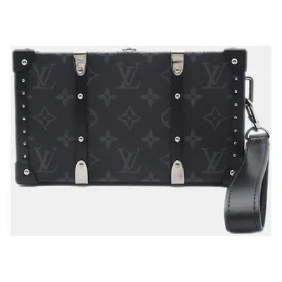 Louis Vuitton Black Monogram Eclipse Canvas Wallet Trunk Clutch Bag