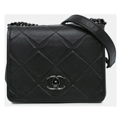 Chanel Black Mini Calfskin Propeller Flap