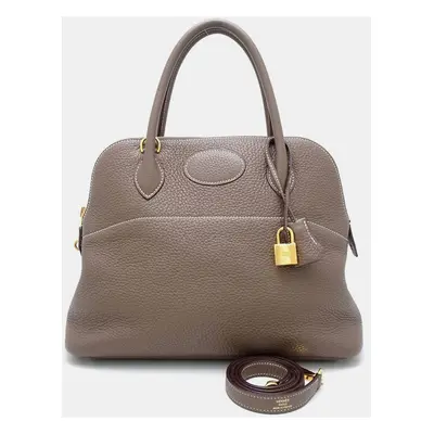 Hermes Grey Leather Bolide Handbag