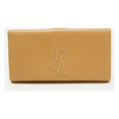 Yves Saint Laurent Beige Leather Belle De Jour Continental Wallet