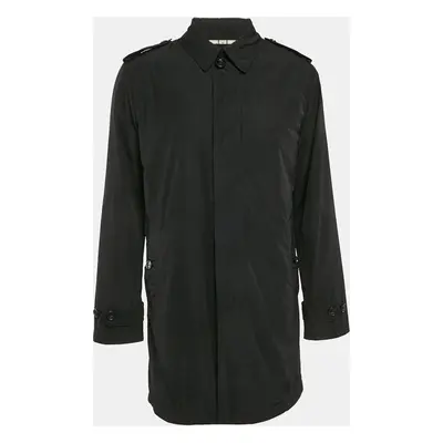 Burberry London Black Button Front Mid-Length Coat