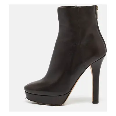 Jimmy Choo Brown Leather Pointed Toe Ankle Length Boots Size