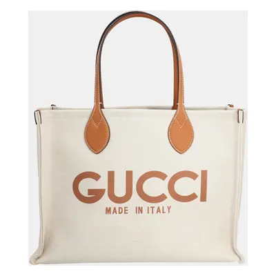 Gucci Beige Print Tote Bag