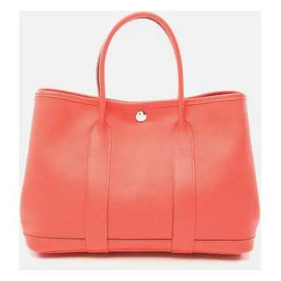 Hermes Pink Leather Garden Party TPM Tote Bag