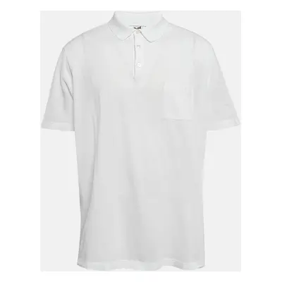 Hermes White Pique Cotton Polo T-Shirt