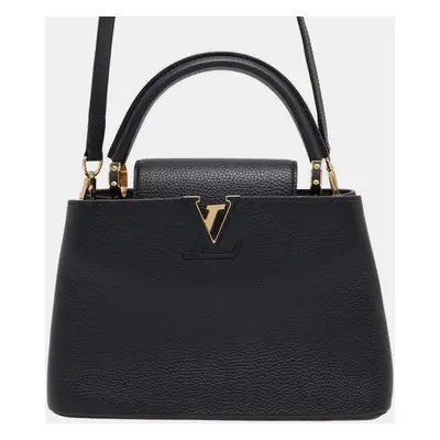 Louis Vuitton Black Taurillon Leather Capucines PM Shoulder Bag