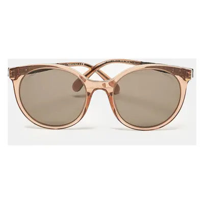 Chanel Bronze/Black Logo Metal Cat Eye Sunglasses