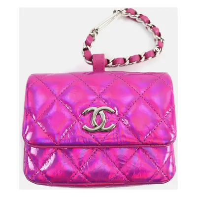 Chanel Pink Plastic Enamel Pouch