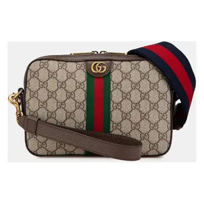 Gucci Brown Small GG Supreme Web Ophidia Crossbody