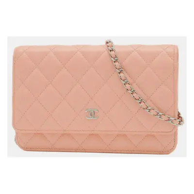 Chanel Matelasse Chain Caviar Salmon Pink Wallet