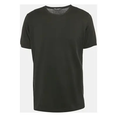 Dolce & Gabbana Black Jersey Crew Neck T-Shirt