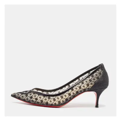 Christian Louboutin Black Lace Neoalto Pumps Size