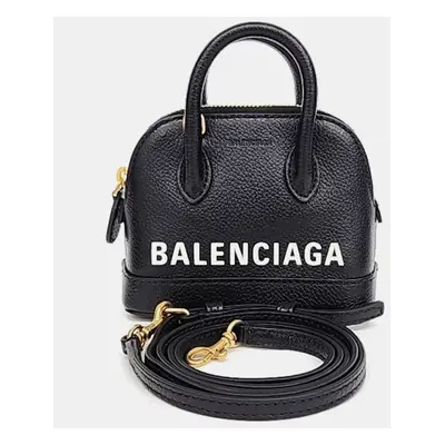 Balenciaga Black Leather Bill top handle mini Crossbody bag