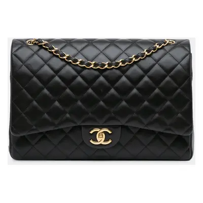 Chanel Black Maxi Classic Lambskin Double Flap