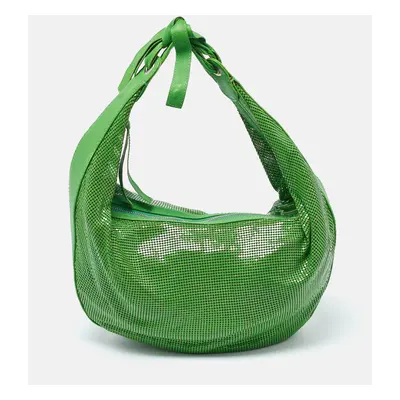 Chloe Green Metal Mesh and Leather Chainmail Hobo