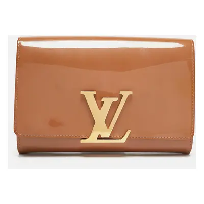 Louis Vuitton Beige Poudre Patent Leather Louise Clutch