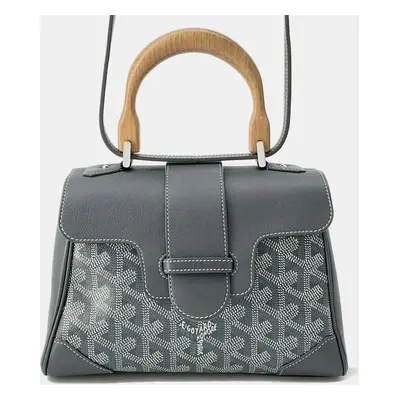 Goyard Saigon Shoulder Bag Gray saigon minty Pvc Coated Canvas Leather Size Mini