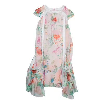 Roberto Cavalli Angels Multicolor Floral Print Silk Dress