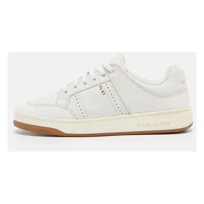 Saint Laurent White Leather Lace Up Sneakers Size