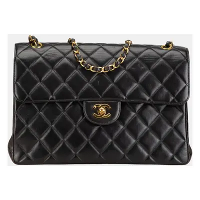 Chanel Black Jumbo Lambskin Double Sided Flap