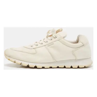 Prada Sport White Canvas Lace Up Sneakers Size