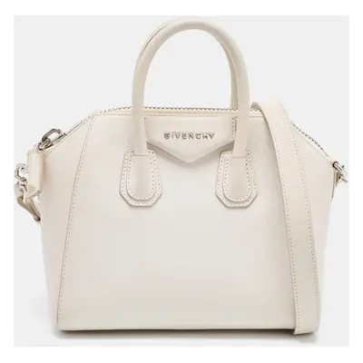 Givenchy Off White Leather Mini Antigona Satchel