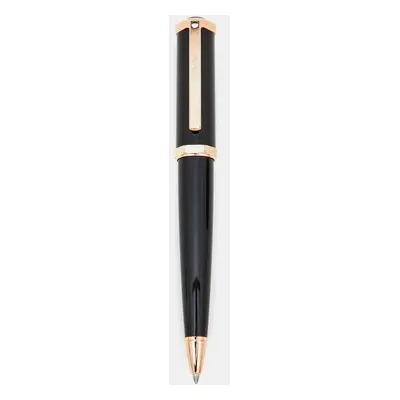 Cartier Santos Dumont Black Resin Gold Tone Ballpoint Pen