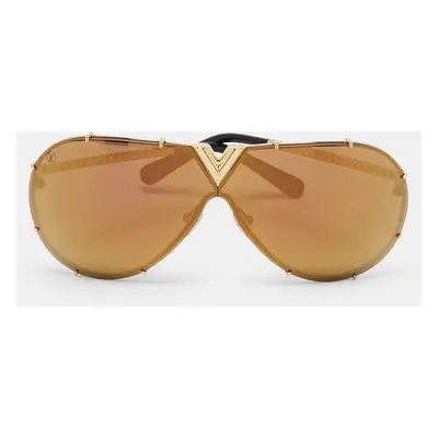 Louis Vuitton Gold Nano Monogram Mirrored Z0896W Drive Sunglasses