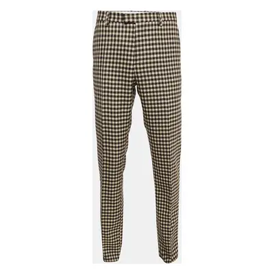 Etro Brown/Beige Gingham Wool Trousers