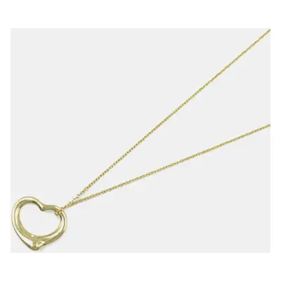 Tiffany & Co. 18K Yellow Gold Open Heart Pendant Necklace