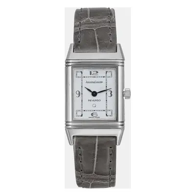 Jaeger LeCoultre White Stainless Steel Reverso Quartz Women's Wristwatch mm