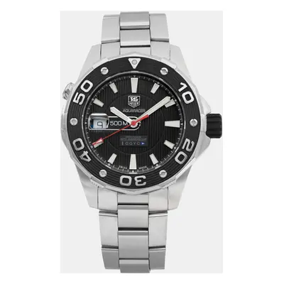 Tag Heuer Black Stainless Steel Aquaracer WAJ2119.BA0870 Automatic Men's Wristwatch